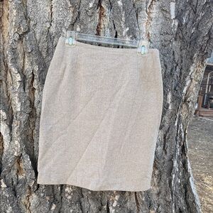 Vintage Focus 2000 Tan Pencil Skirt wool cashmere blend fully lined